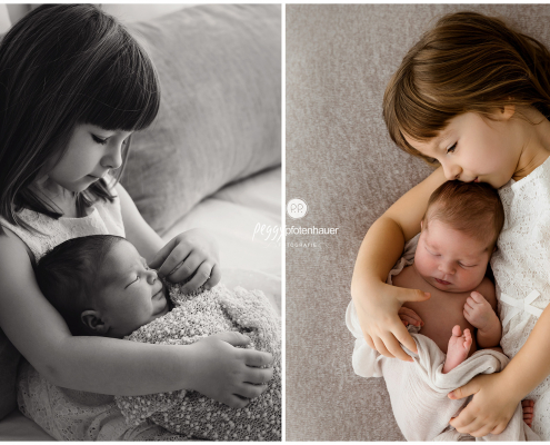 Newbornbilder mit großer Schwester