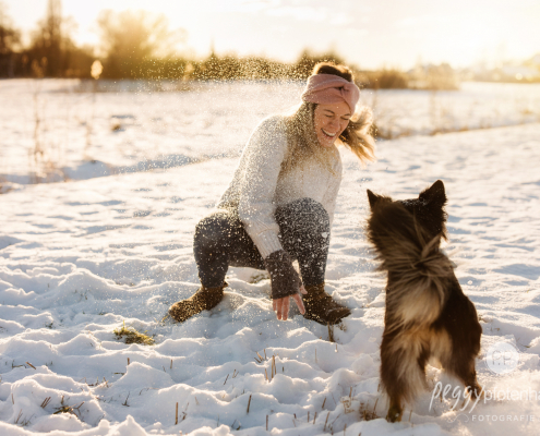 Fotos mit Hund im Schnee