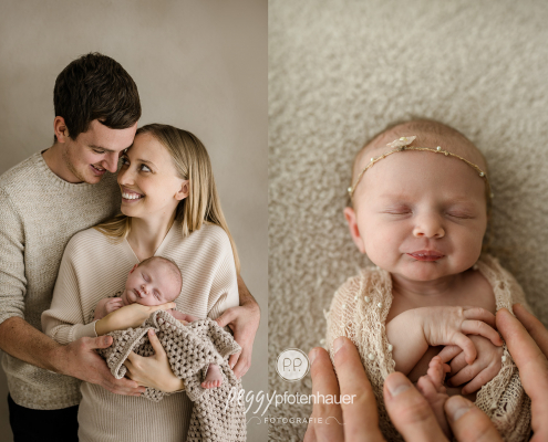 Neugeborenenfotos mit Eltern