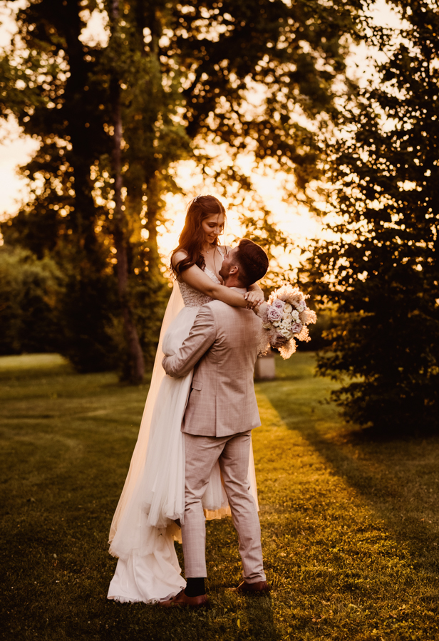 Sonnenuntergangsfotos Hochzeit